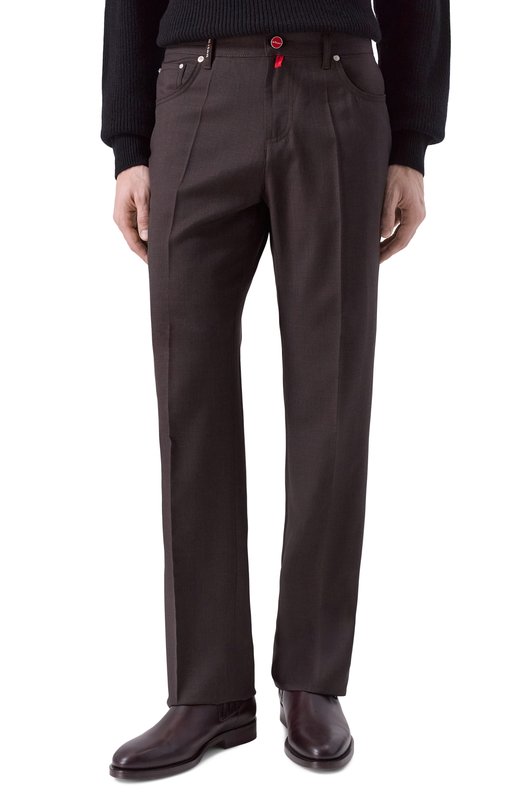 Шерстяные брюки Kiton UPR005LK0127H07 Коричневый  UPR005LK0127H07 Фото 3