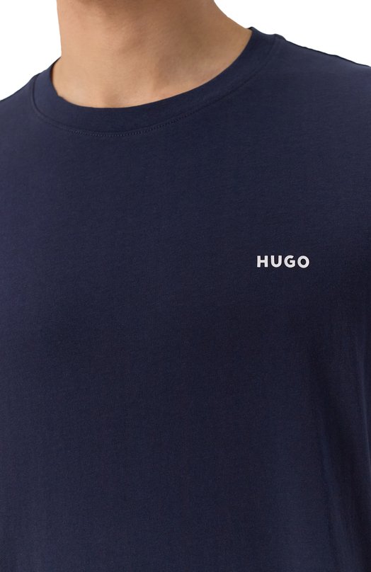 Хлопковая футболка HUGO 50466158 Синий  50466158 Фото 5