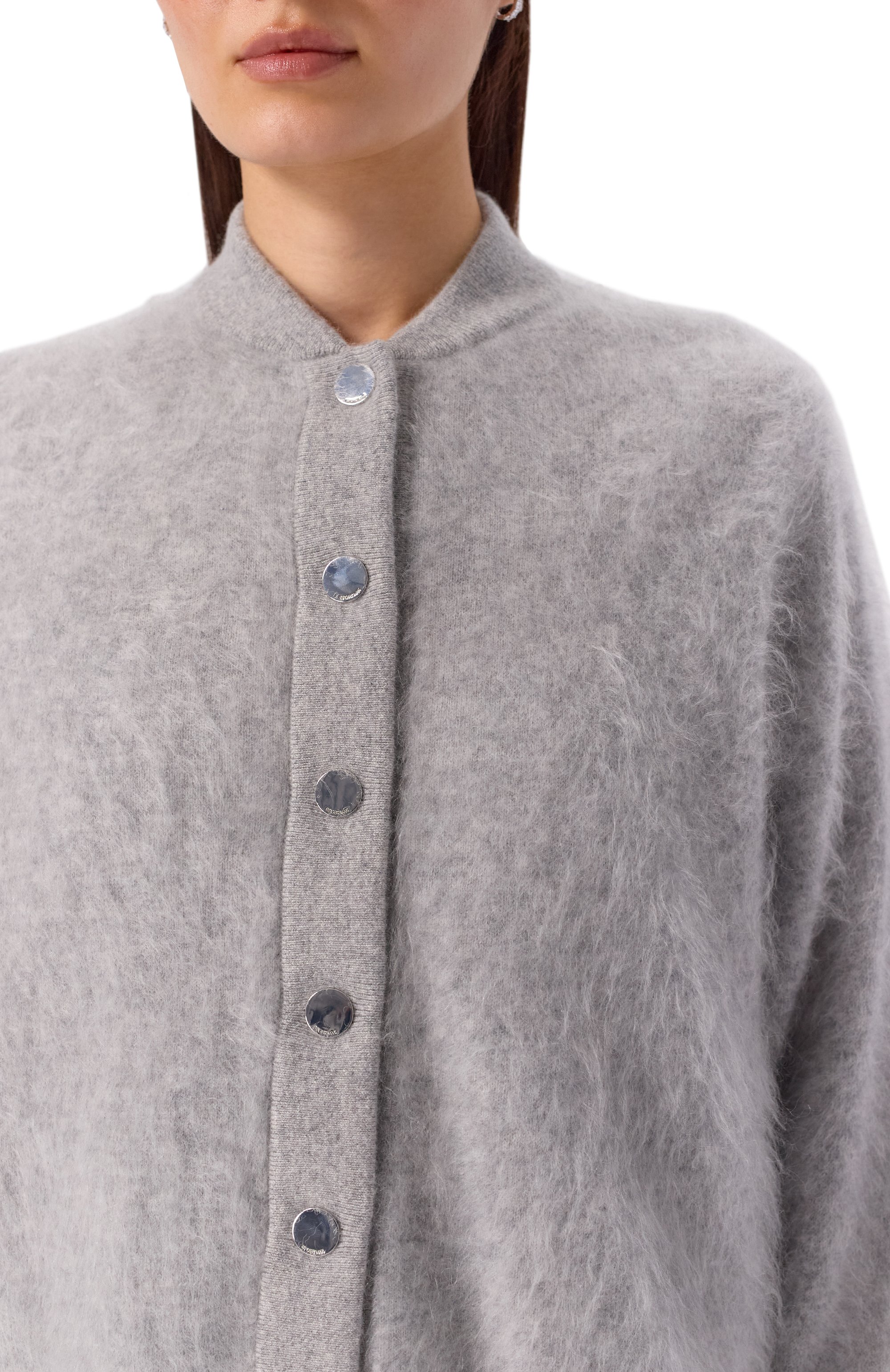 Кашемировый кардиган SPORTMAX серого цвета по цене 88250 руб., арт. ERC0LE, фото 5 Кашемировый кардиган SPORTMAX, арт. ERC0LE, фото 5