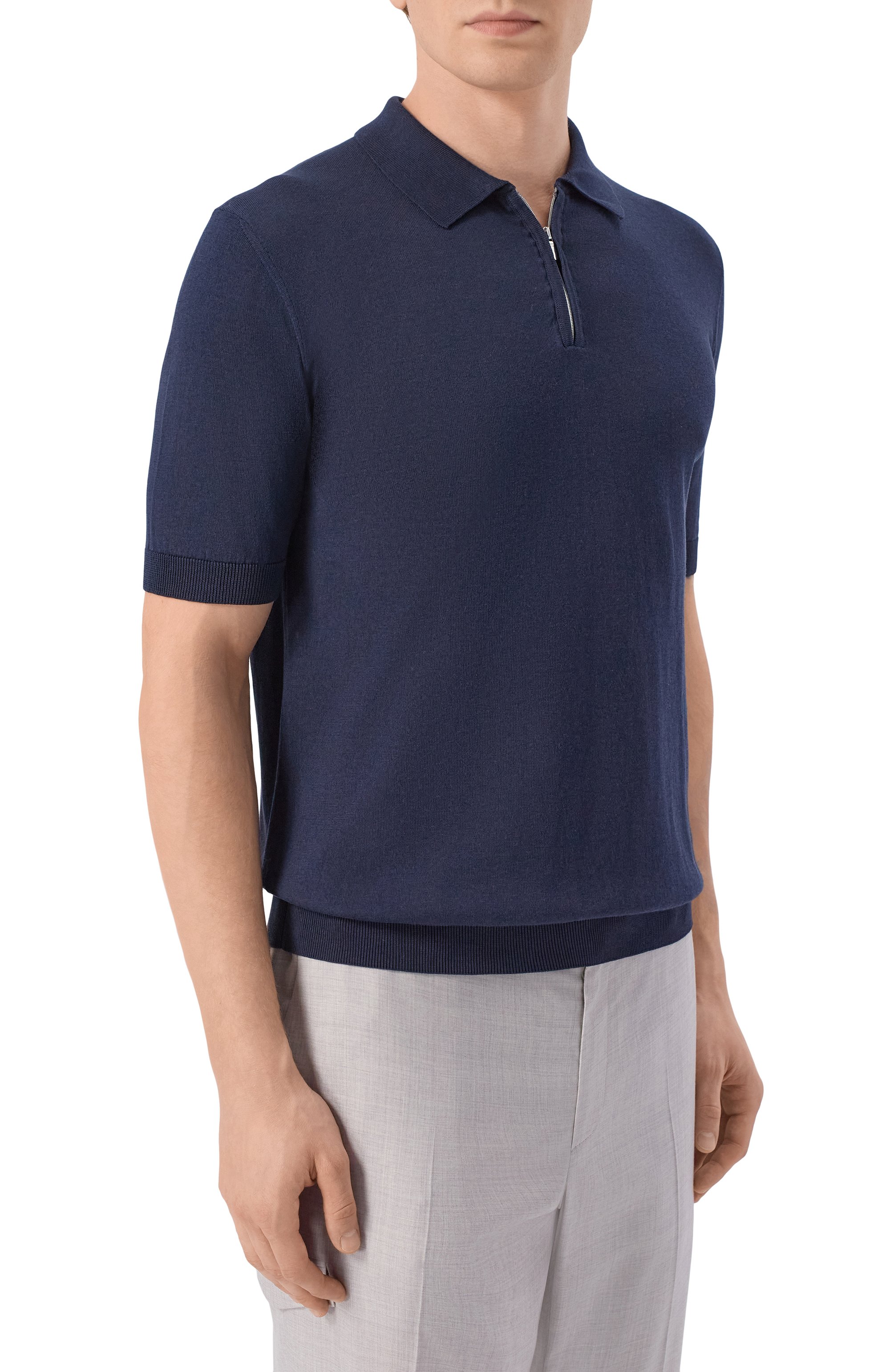 Поло из  шелка и хлопка ANDREA CAMPAGNA, арт. M5425-1031, фото 3