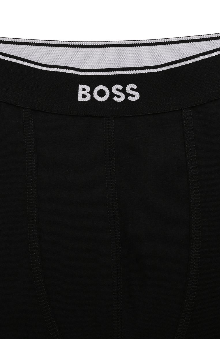 Детские комплект из двух боксеров BOSS черного цвета, арт. J50972 | Фото 4 (Материал внешний: Хлопок; Рукава: Короткие; Автоматизация состава: Проставлено; Автоматизация ТО: Проставлено; Ростовка одежда: 9 лет | 134 см, 16 лет | 164 см, 13 - 15 лет | 158 см, 5 лет | 110 см, 7 лет | 122 см, 12 лет | 152 см)