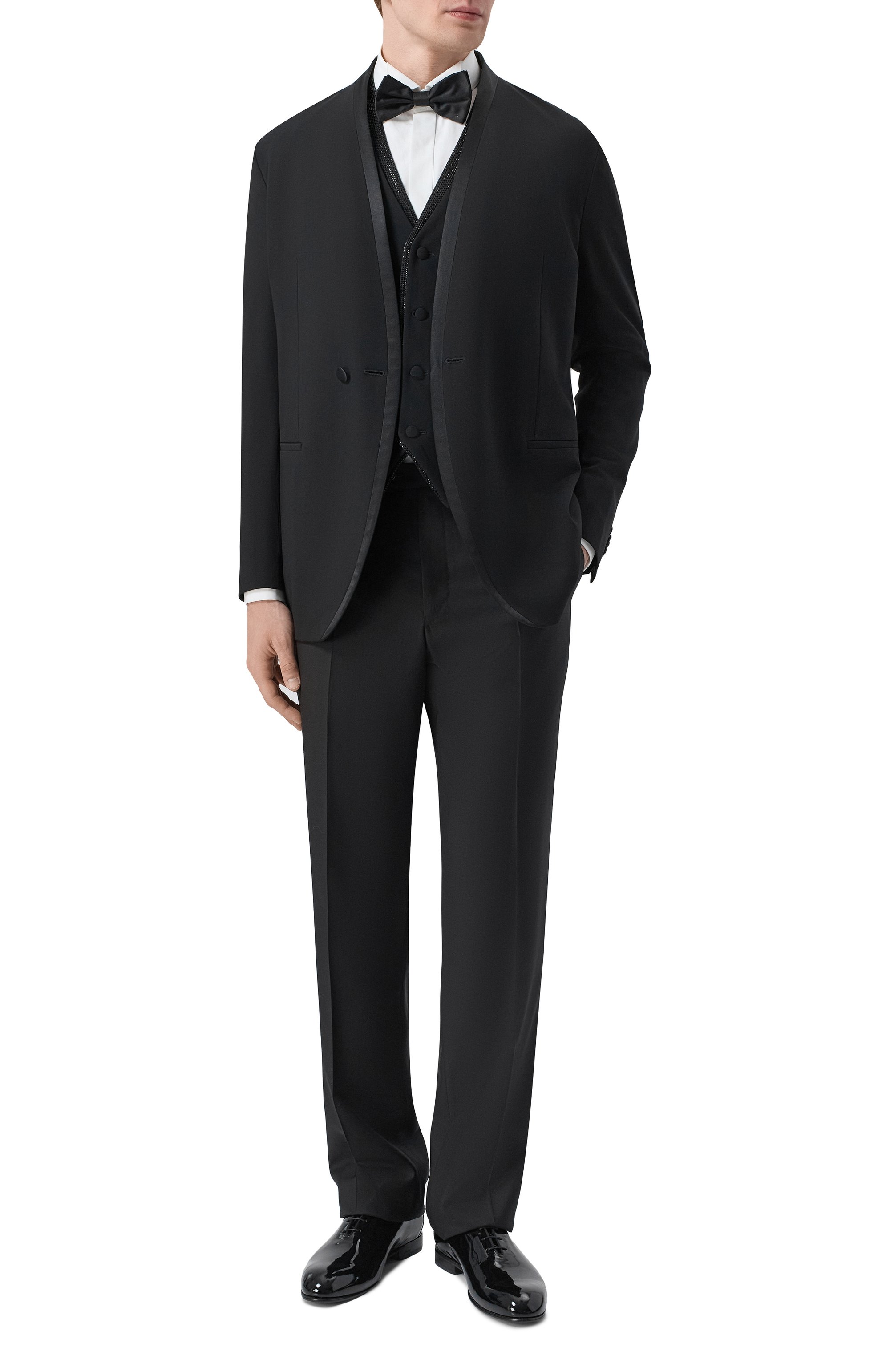 Шерстяной жилет с отделкой стразами GIORGIO ARMANI, арт. GM003856/TE10043, фото 2