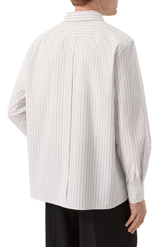 Хлопковая рубашка Saint Laurent 848033/Y5K82 Кремовый  848033/Y5K82 Фото 4
