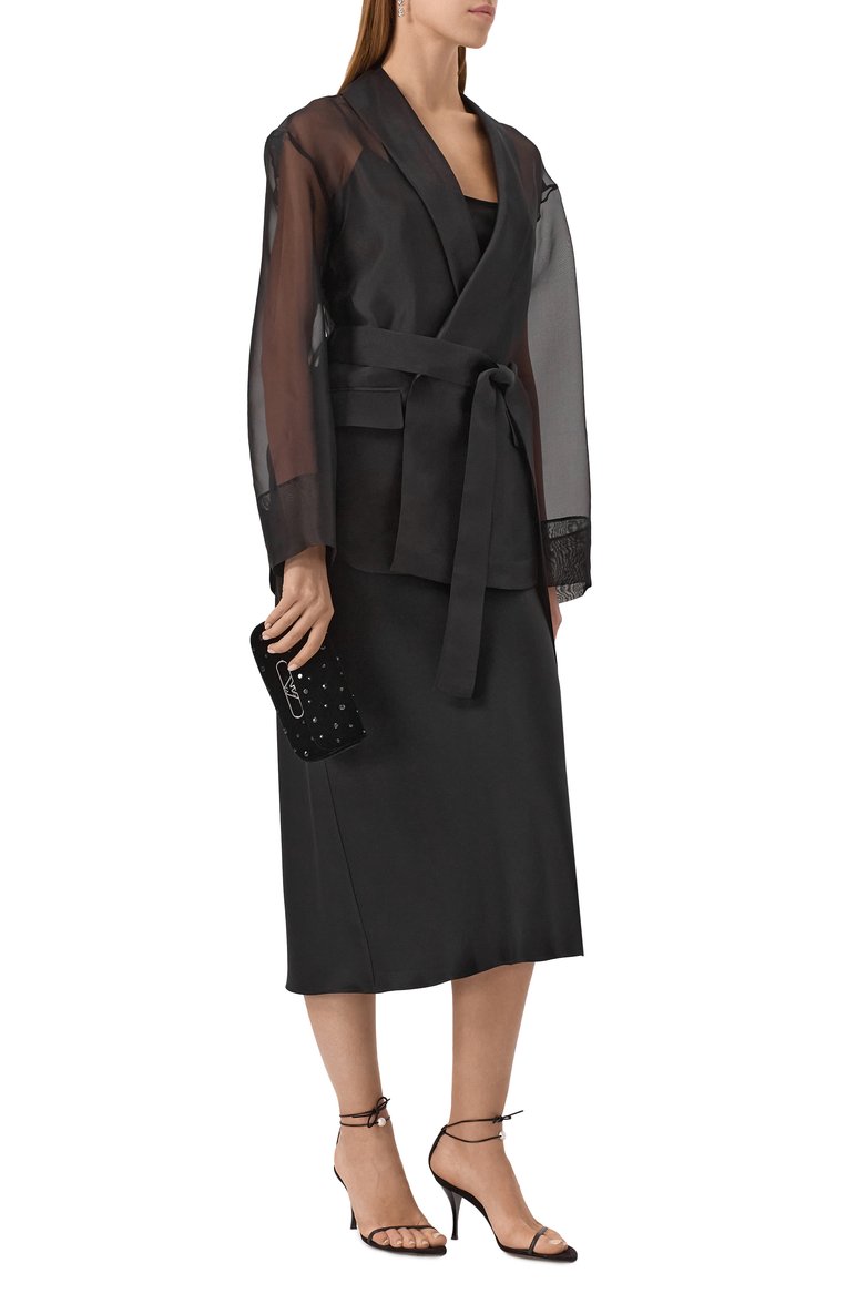 Женская сумка EMPORIO ARMANI черного цвета, арт. EW001492/AF14788 | Фото 7 (Ремень/цепочка: На ремешке; Материал: Текстиль; Размер: mini; Автоматизация состава: Проставлено; Автоматизация ТО: Проставлено)