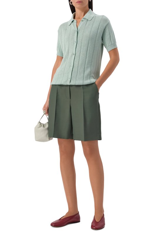Кожаные балетки Rosa Bottega Veneta 837886/VBSD0 Бордовый  837886/VBSD0 Фото 3