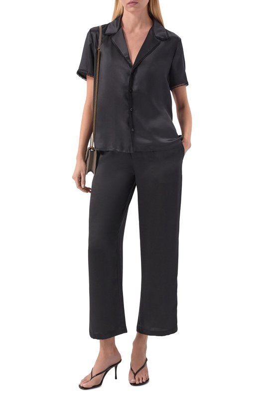 Шелковые брюки Saint Laurent 857172/Y7G27 Чёрный  857172/Y7G27 Фото 2