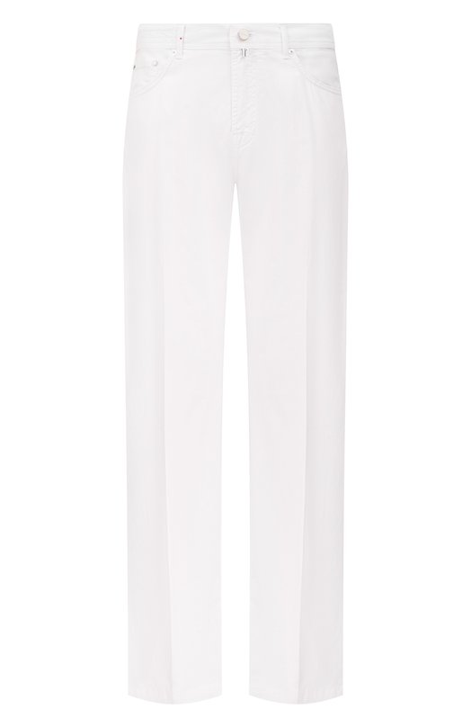 Хлопковые брюки Kiton UPNJS1K0600H02 Белый UPNJS1K0600H02