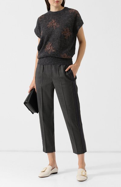 Укороченные шерстяные брюки со стрелками BRUNELLO CUCINELLI, арт. M0H61P6675, фото 2