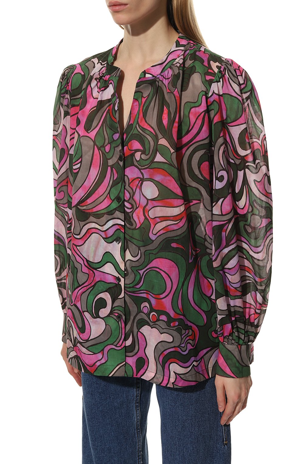 Хлопковая блузка DRIES VAN NOTEN разноцветного цвета по цене 79100 руб., арт. 222-030765-5072, фото 3 Хлопковая блузка DRIES VAN NOTEN, арт. 222-030765-5072, фото 3