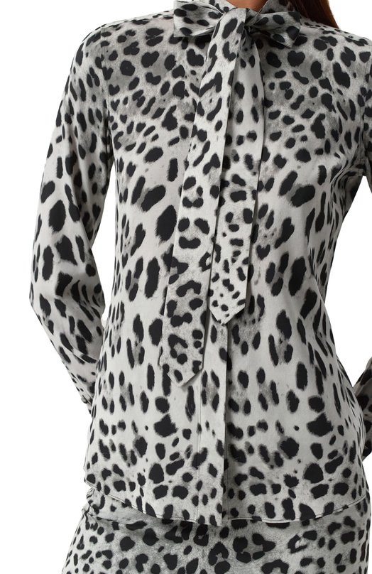 Шелковая блузка Dolce & Gabbana F5T19T/FSADD Леопардовый  F5T19T/FSADD Фото 5