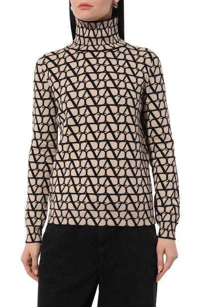 Шерстяная водолазка VALENTINO бежевого цвета по цене 183500 руб., арт. 3B3KC47J84K, фото 3 Шерстяная водолазка VALENTINO, арт. 3B3KC47J84K, фото 3