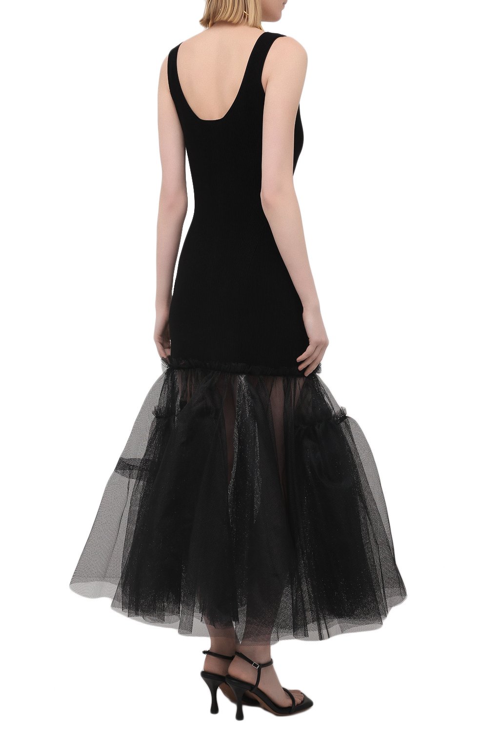 Платье из вискозы ALEXANDER MCQUEEN черного цвета по цене 323500 руб., арт. 659529/Q1AUJ, фото 4 Платье из вискозы ALEXANDER MCQUEEN, арт. 659529/Q1AUJ, фото 4