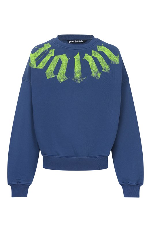 Хлопковый свитшот Palm Angels PMBA08JS26FLE001 Синий PMBA08JS26FLE001
