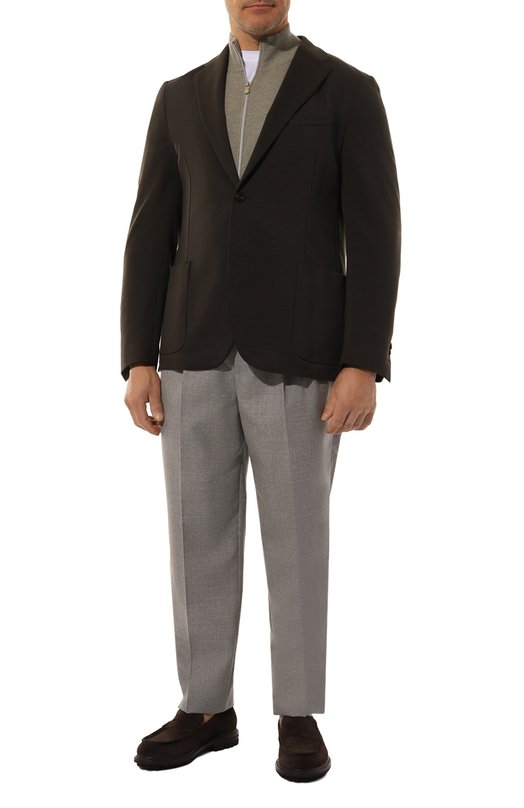 Пиджак из шерсти и хлопка Corneliani 93X523-9318800 Хаки  93X523-9318800 Фото 2