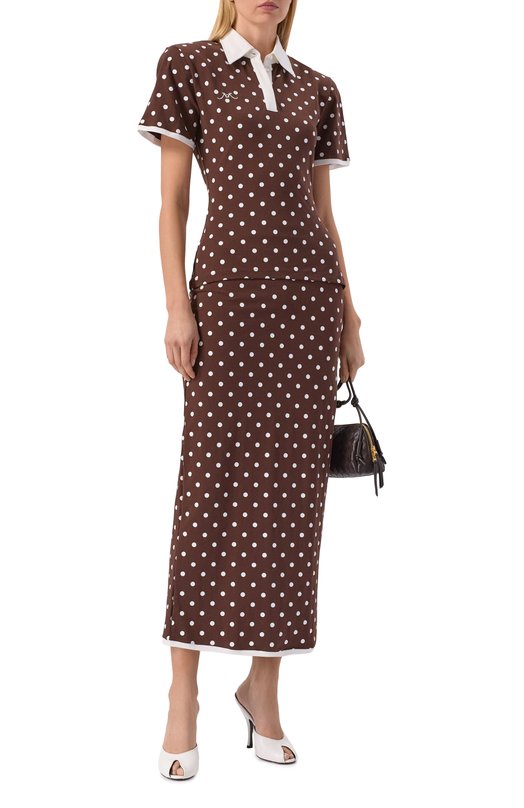 Хлопковое поло ROWEN ROSE RR_J111 Коричневый  RR_J111 Фото 2