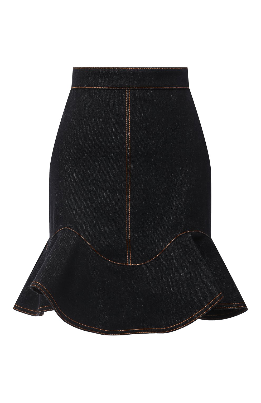 Джинсовая юбка ALEXANDER MCQUEEN черного цвета по цене 69950 руб., арт. 630911/QMAA2, фото 1 Джинсовая юбка ALEXANDER MCQUEEN, арт. 630911/QMAA2, фото 1
