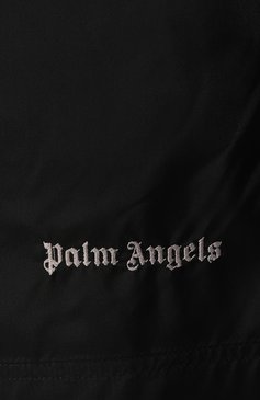 Мужские плавки-шорты PALM ANGELS черного цвета, арт. PMFD002S24FAB001 | Фото 4 (Принт: Без принта; Материал внешний: Синтетический материал; Материал сплава: Проставлено; Нос: Не проставлено; Мужское Кросс-КТ: плавки-шорты)