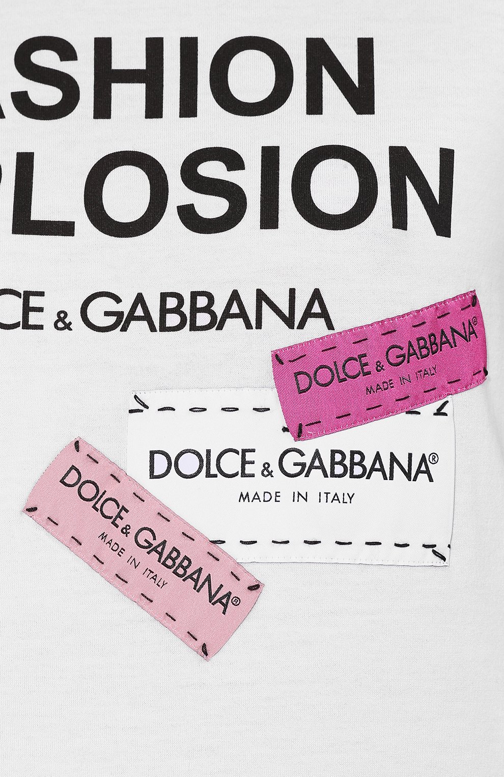 Хлопковая футболка DOLCE & GABBANA белого цвета по цене 52400 руб., арт. F8K74Z/G7RYQ, фото 5 Хлопковая футболка DOLCE & GABBANA, арт. F8K74Z/G7RYQ, фото 5