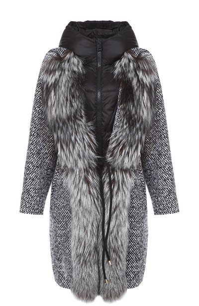 Приталенный пуховик с меховой отделкой и капюшоном MONCLER, арт. B2-093-49924-10-57932, фото 1