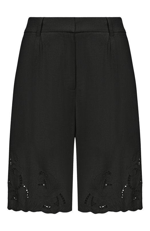 Шорты из вискозы и льна Erika Cavallini P6SL11 Чёрный P6SL11