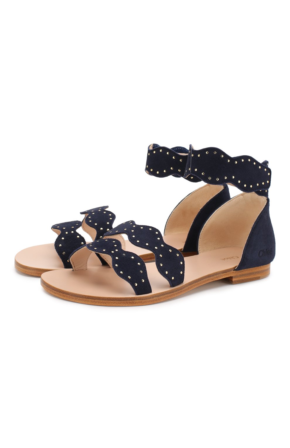 Замшевые сандалии CHLOÉ синего цвета по цене 22950 руб., арт. C19088, фото 1 Замшевые сандалии CHLOÉ, арт. C19088, фото 1