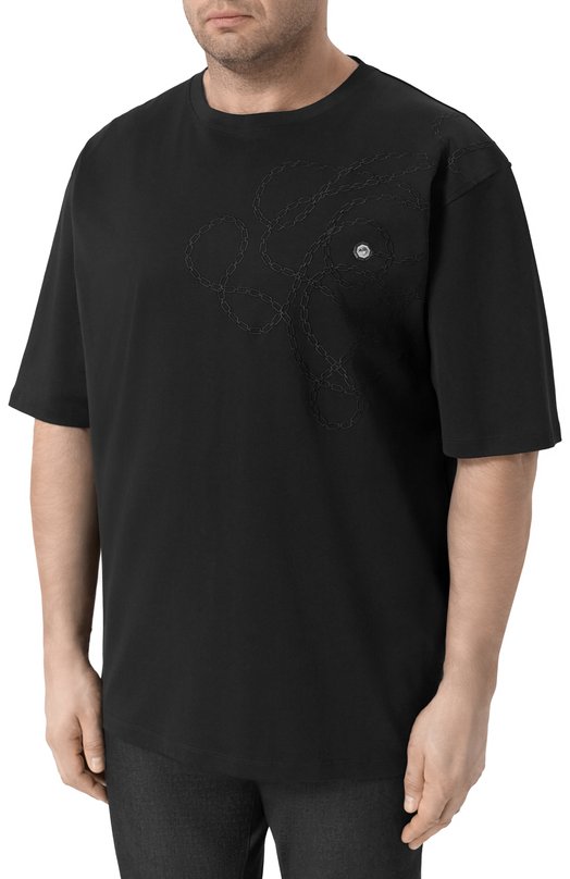 Хлопковая футболка Stefano Ricci MNH6105080/LUXT Чёрный  MNH6105080/LUXT Фото 3