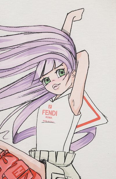 Хлопковая футболка FENDI, арт. JFI297/7AJ/4-6, фото 3