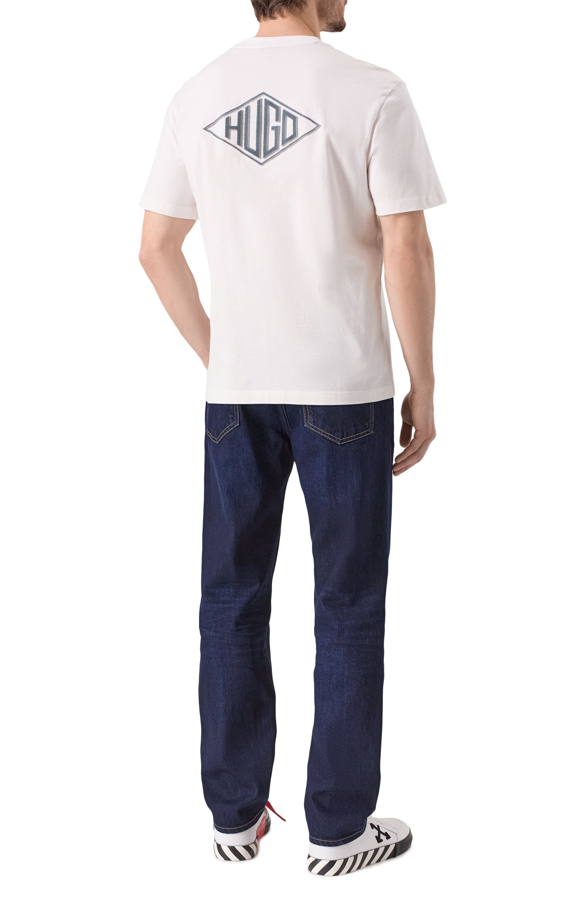 Хлопковая футболка HUGO белого цвета по цене 10500 руб., арт. 50534951, фото 2 Хлопковая футболка HUGO, арт. 50534951, фото 2