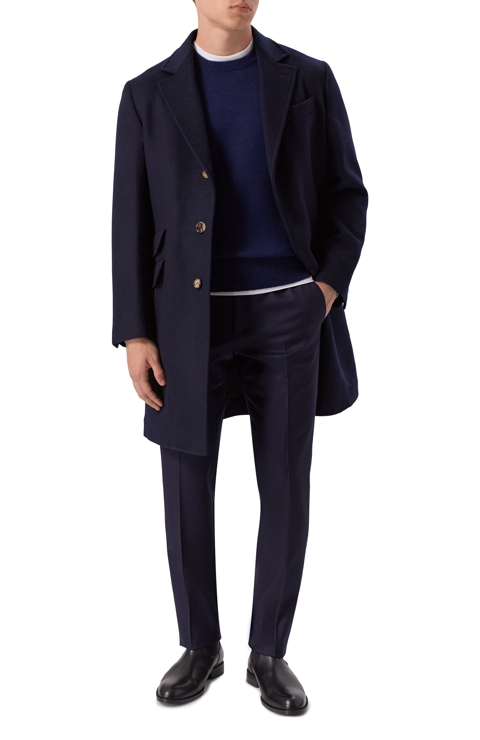 Кашемировый джемпер BRUNELLO CUCINELLI темно-синего цвета по цене 342000 руб., арт. M22707000, фото 2 Кашемировый джемпер BRUNELLO CUCINELLI, арт. M22707000, фото 2