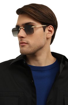 Женские солнцезащитные очки BALI EYEWEAR зеленого цвета, арт. B32 C6 | Фото 3 (Региональные ограничения белый список (Axapta Mercury): Не проставлено; Нос: Не проставлено; Кросс-КТ: С/з-унисекс; Тип очков: С/з; Материал: Металл; Оптика Гендер: оптика-унисекс; Очки форма: Квадратные)