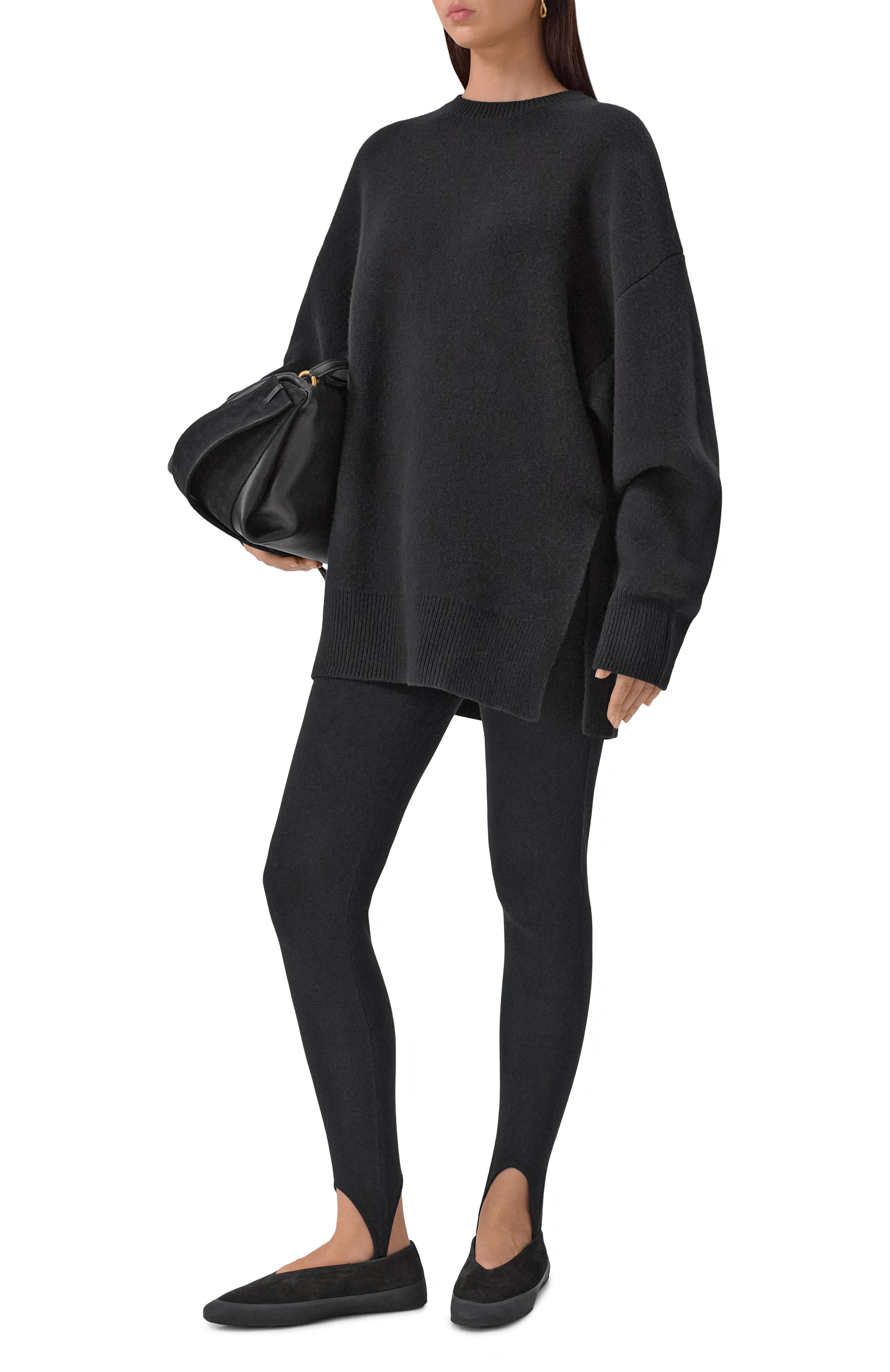 Легинсы из шерсти и кашемира ALLUDE черного цвета по цене 37200 руб., арт. 255/17053, фото 2 Легинсы из шерсти и кашемира ALLUDE, арт. 255/17053, фото 2