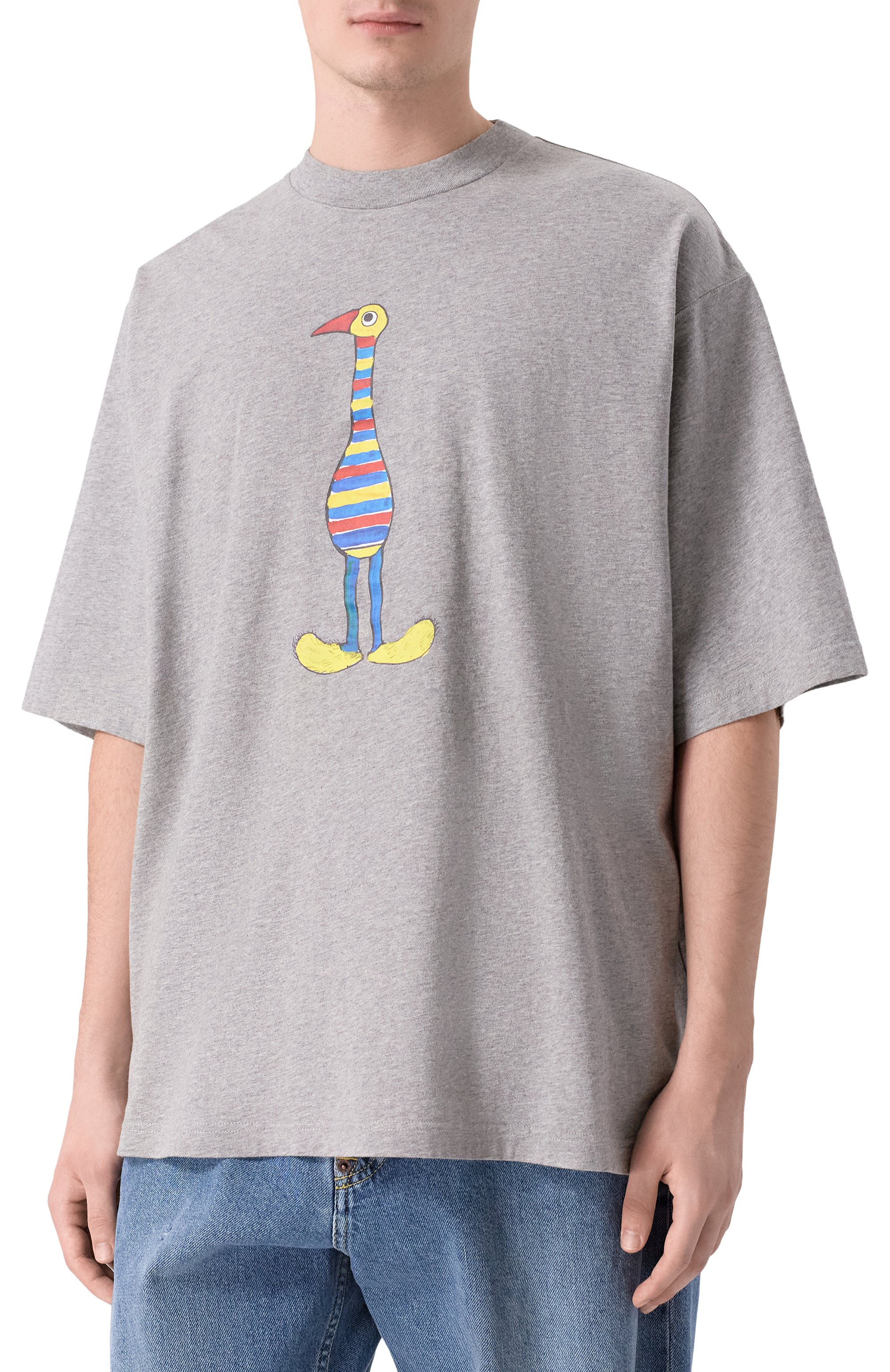 Хлопковая футболка MARNI серого цвета по цене 55800 руб., арт. HUMU02233P/USCY98, фото 3 Хлопковая футболка MARNI, арт. HUMU02233P/USCY98, фото 3