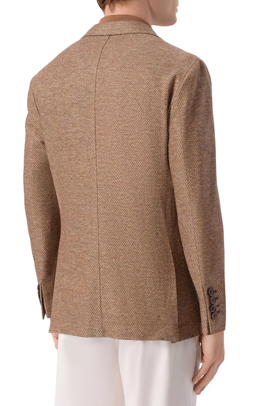 Пиджак изо льна и хлопка Andrea Campagna BIELLA/EE115U Коричневый  BIELLA/EE115U Фото 4