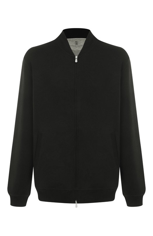 Толстовка из хлопка и кашемира Brunello Cucinelli MM8319072G Чёрный MM8319072G