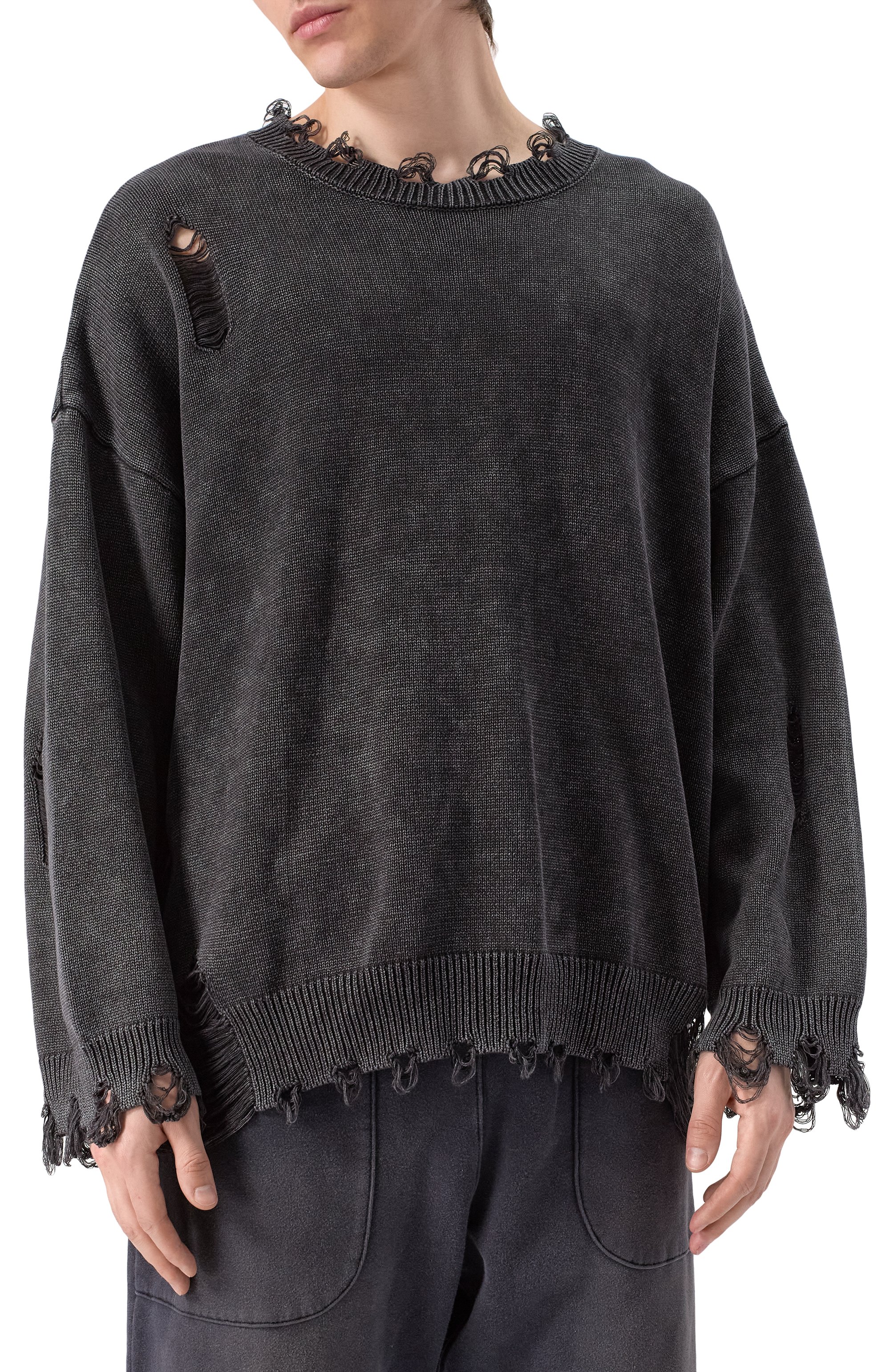 Хлопковый свитер WHO_AM, арт. MS1-WIM1-GRY, фото 3