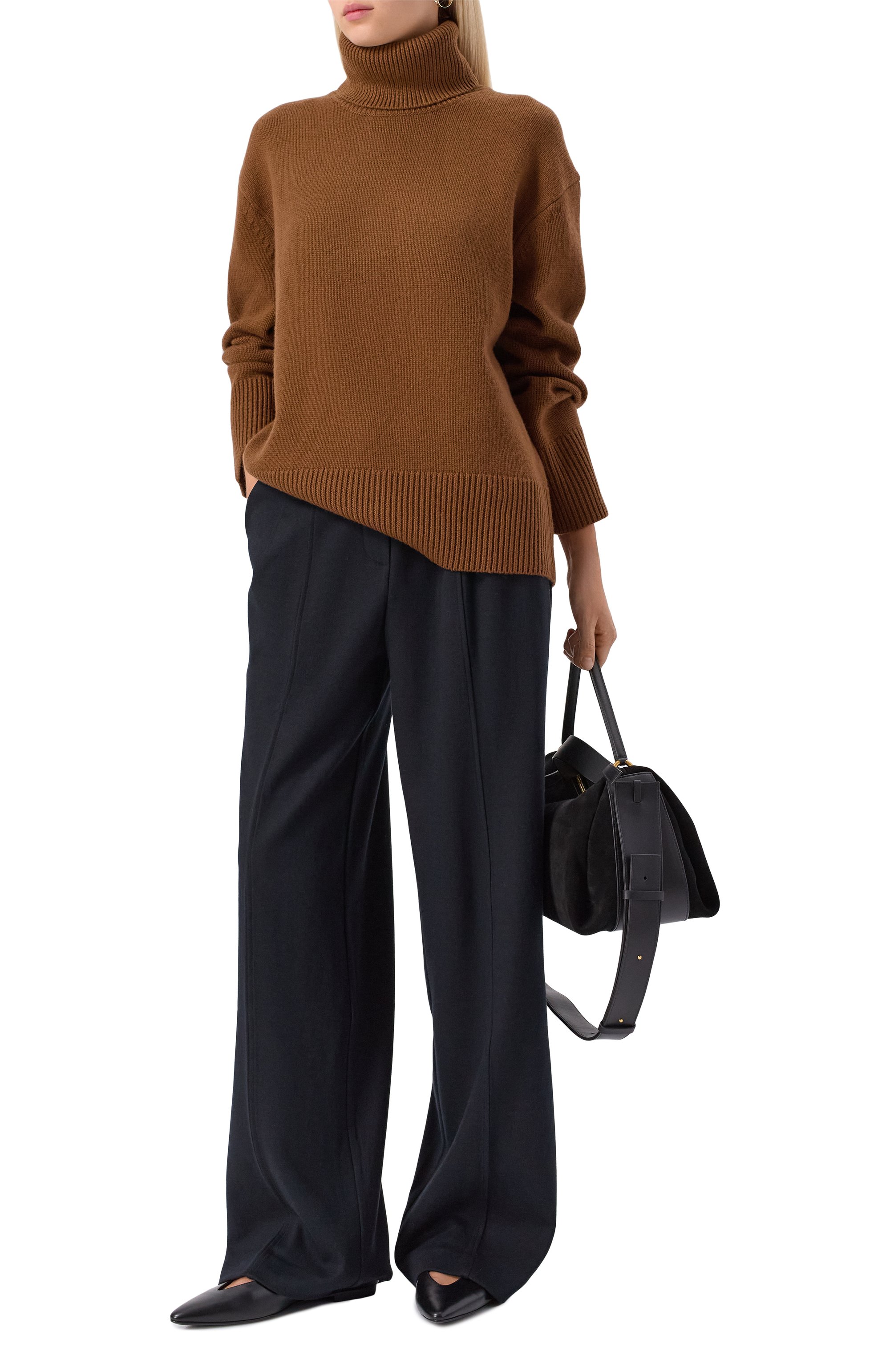 Брюки из шерсти и хлопка 12 STOREEZ черного цвета по цене 24000 руб., арт. 134996, фото 2 Брюки из шерсти и хлопка 12 STOREEZ, арт. 134996, фото 2