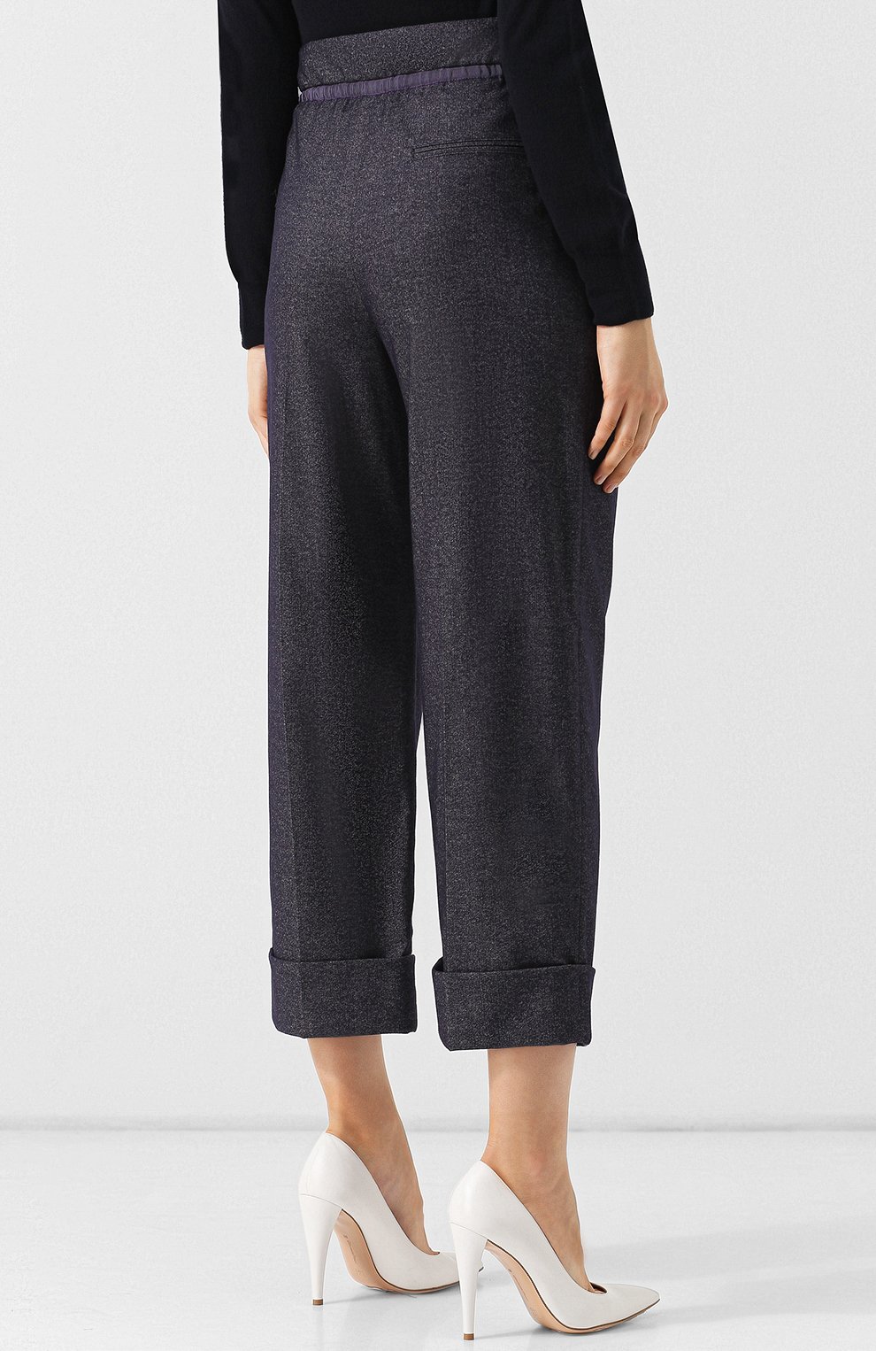 Брюки из смеси шерсти и хлопка с отворотами GIORGIO ARMANI, арт. 8WHPP00S/T008V, фото 4