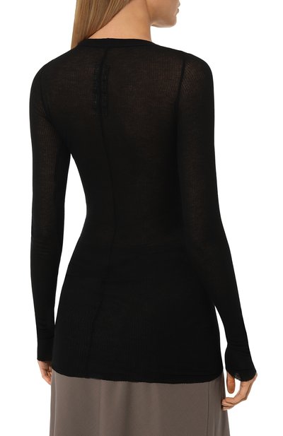 Пуловер из вискозы и шелка RICK OWENS черного цвета по цене 39050 руб., арт. RP02C1202/RC, фото 4 Пуловер из вискозы и шелка RICK OWENS, арт. RP02C1202/RC, фото 4