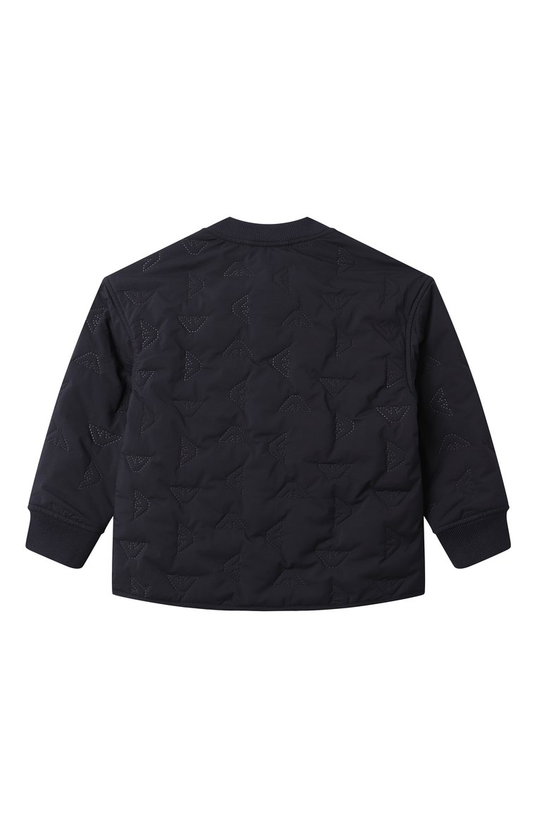 Детского утепленный бомбер EMPORIO ARMANI темно-синего цвета, арт. EB000196/AF13081 | Фото 2 (Материал подклада: Синтетический материал; Материал сплава: Проставлено; Рукава: Длинные; Драгоценные камни: Проставлено; Кросс-КТ: Демисезон, бомбер; Материал внешний: Синтетический материал; Ростовка одежда: 6 лет | 116 см, 16 лет | 164 см, 10 - 11 лет | 140 - 146см, 4 года | 104 см, 13 - 15 лет | 158 см, 8 лет | 128 см)