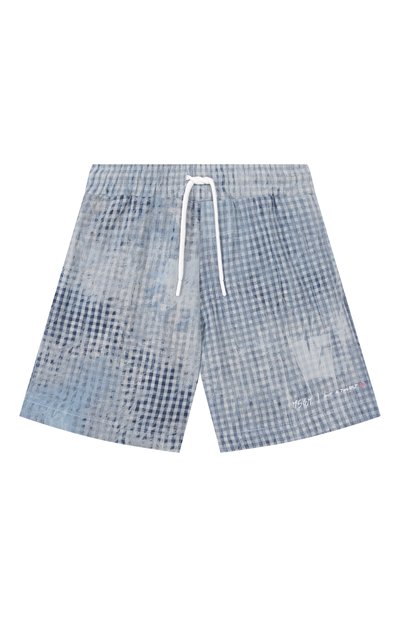 Детские хлопковые шорты MSGM KIDS голубого цвета по цене 11950 руб., арт. S6MSJBBE147 | Фото 1 Хлопковые шорты MSGM KIDS, арт. S6MSJBBE147