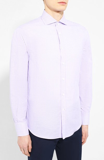 Рубашка из смеси льна и хлопка BRUNELLO CUCINELLI, арт. MQ6751718, фото 3