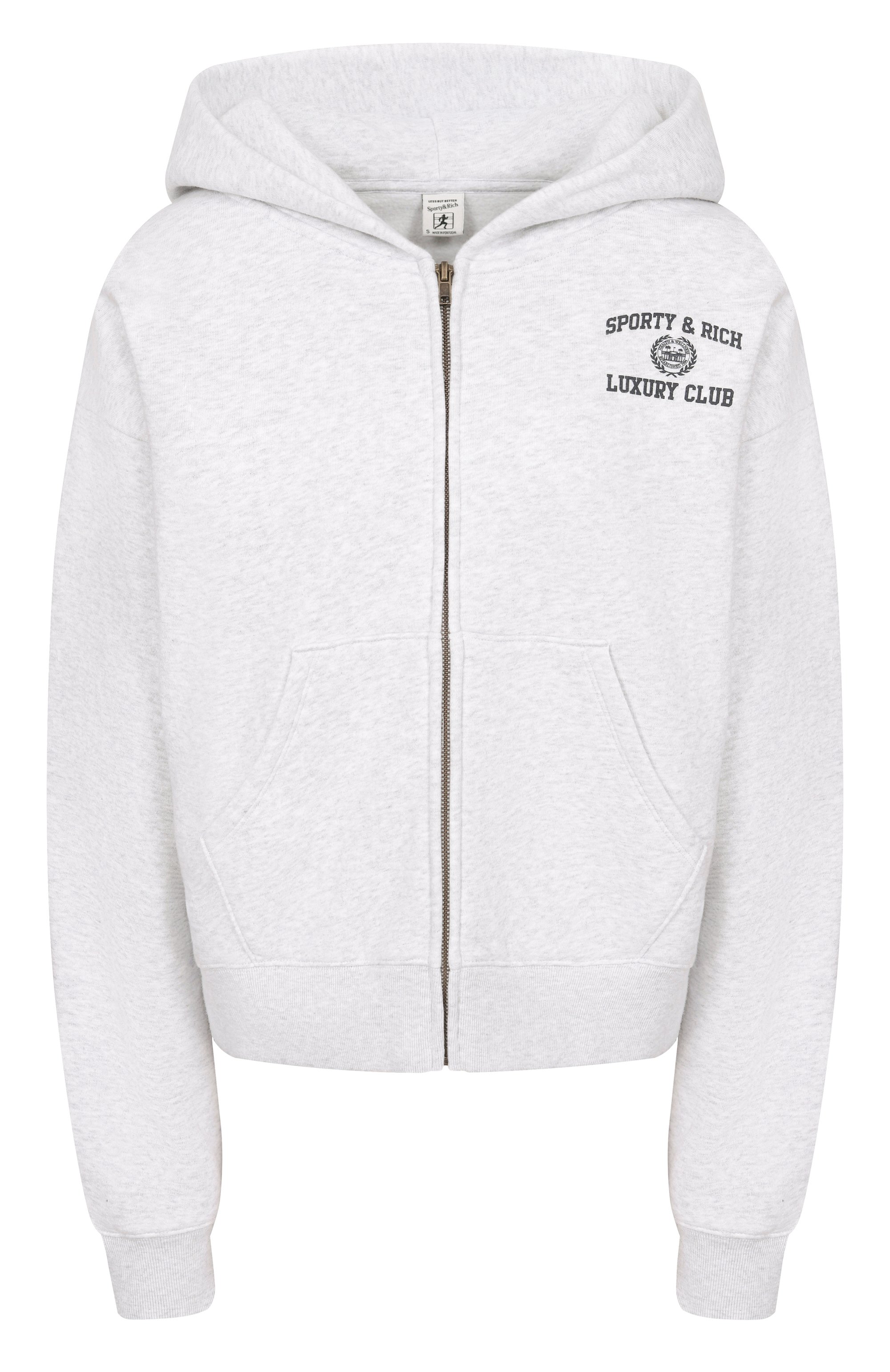 Хлопковая толстовка luxury club SPORTY AND RICH, арт. ST0947842GY03/S&R LUXURY CLUB ZIPPED H00DIE, фото 1