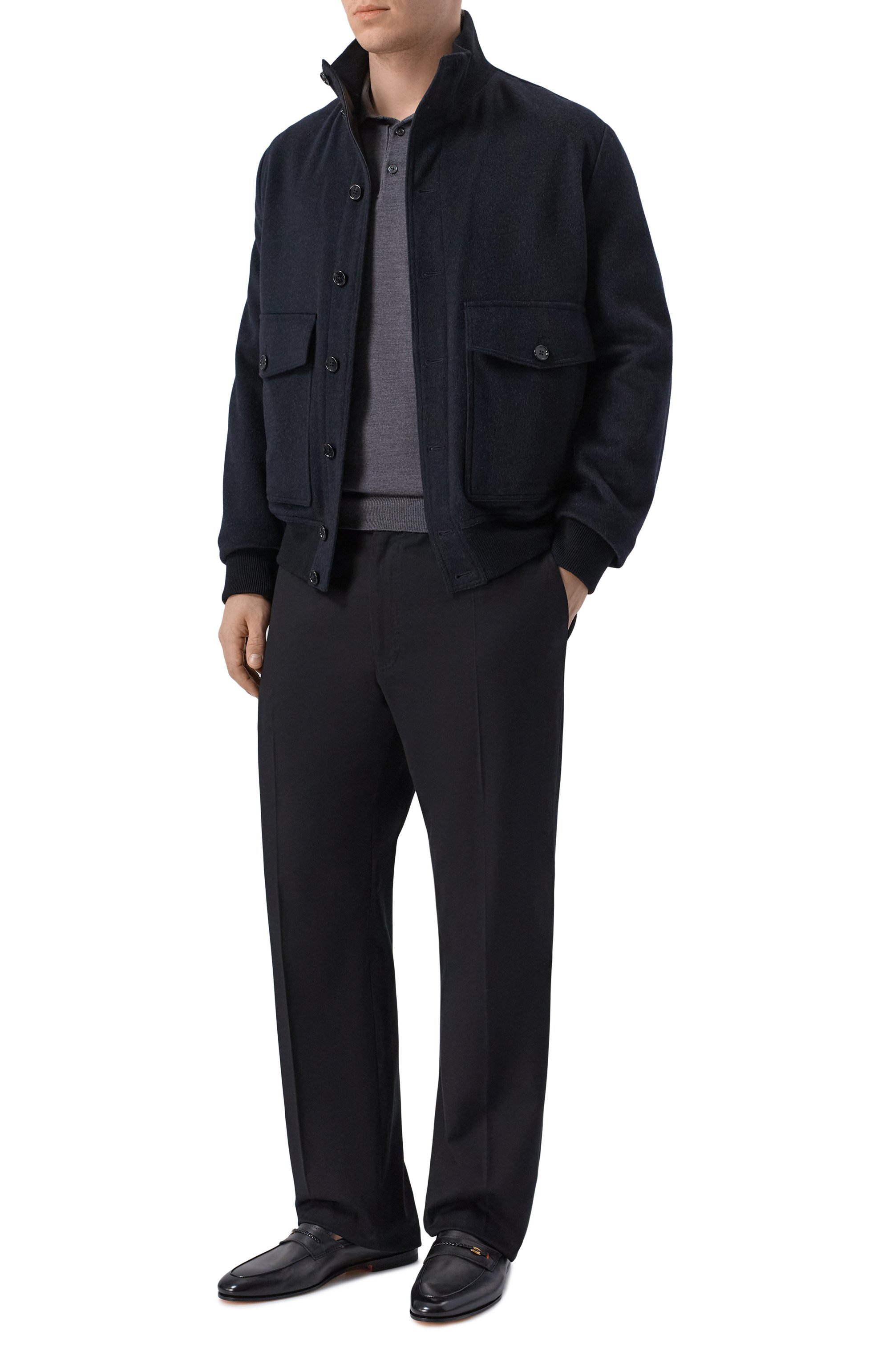 Кожаные лоферы carlos SANTONI темно-серого цвета по цене 127000 руб., арт. MCNG19284SA4SNU0, фото 2 Кожаные лоферы carlos SANTONI, арт. MCNG19284SA4SNU0, фото 2