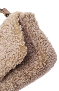 Женская сумка BRUNELLO CUCINELLI бежевого цвета, арт. MBTPD2496P | Фото 3 (Драгоценные камни: Проставлено; Материал: Натуральный мех; Материал сплава: Проставлено; Ремень/цепочка: На ремешке; Размер: mini; Сумки-технические: Сумки top-handle)
