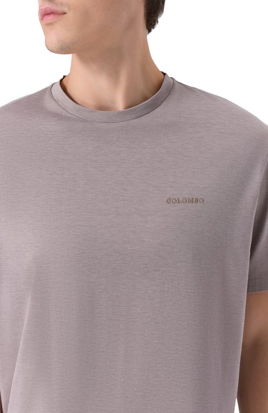 Футболка из шелка и хлопка Colombo TS00412/M0146-U Серый  TS00412/M0146-U Фото 5
