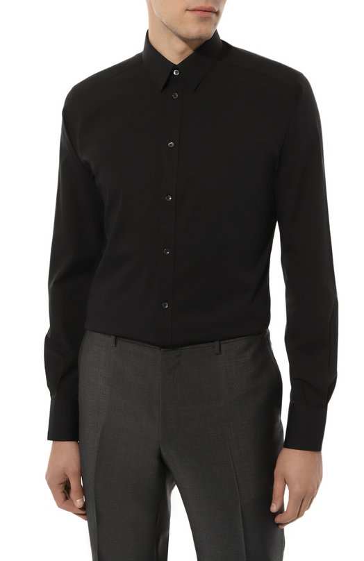 Хлопковая сорочка Dolce & Gabbana G5EJ0T/GG826 Чёрный  G5EJ0T/GG826 Фото 4
