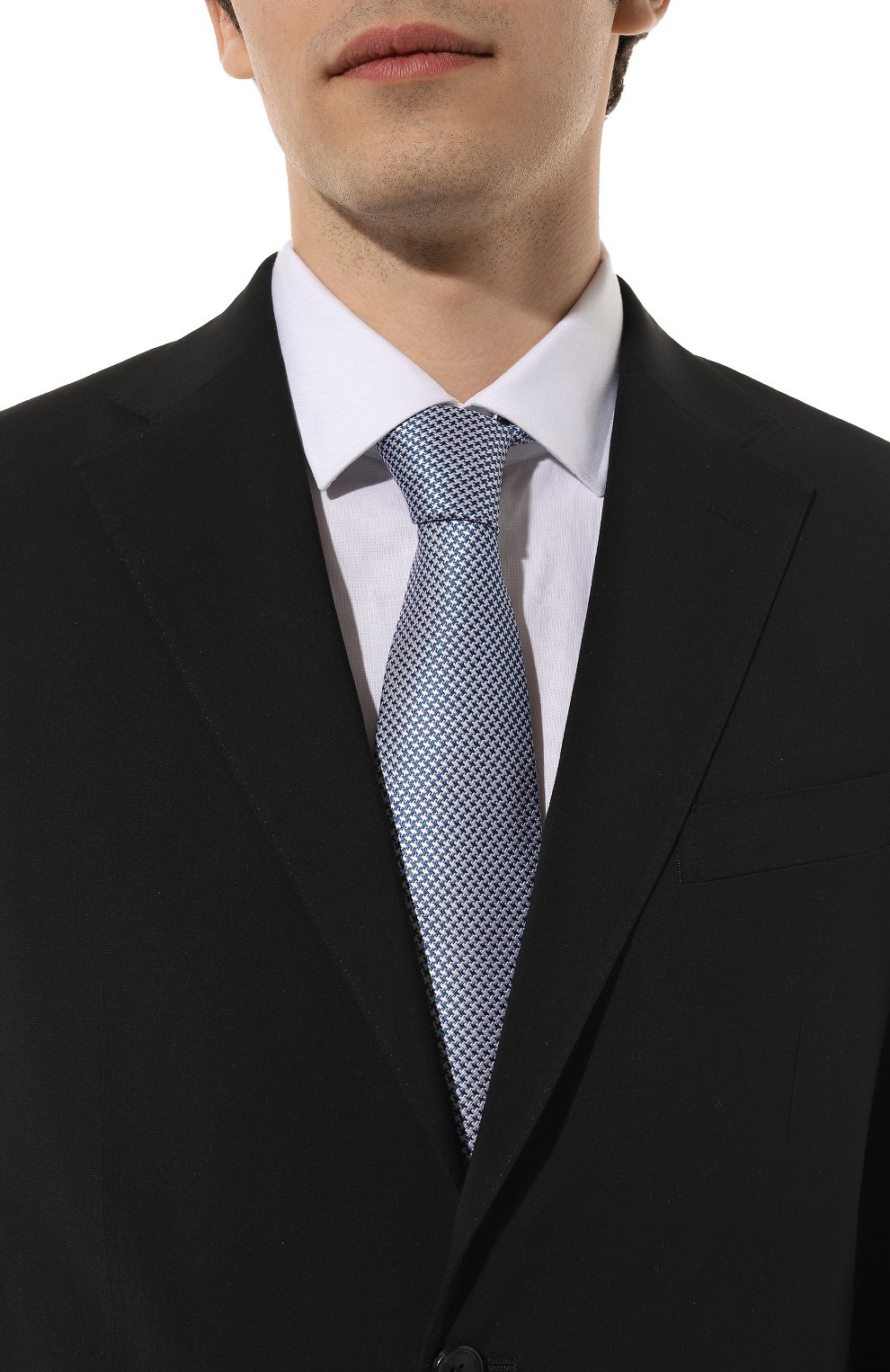 Шелковый галстук KITON синего цвета по цене 28050 руб., арт. UCRVKLC01I09, фото 2 Шелковый галстук KITON, арт. UCRVKLC01I09, фото 2