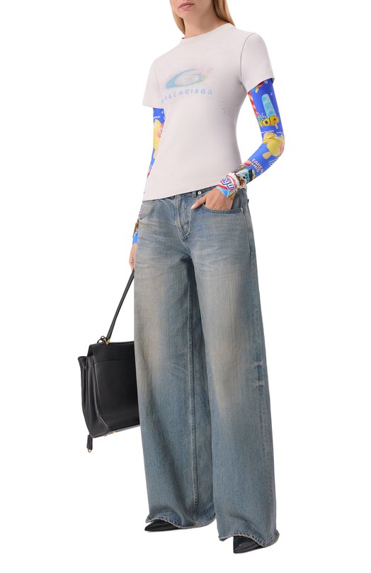 Хлопковый лонгслив Balenciaga 809262/TTVN7 Разноцветный  809262/TTVN7 Фото 2