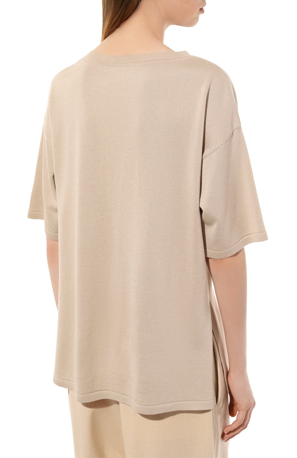 Пуловер из шелка и кашемира FREEAGE бежевого цвета по цене 29680 руб., арт. W22.JM013.6030.102, фото 4 Пуловер из шелка и кашемира FREEAGE, арт. W22.JM013.6030.102, фото 4