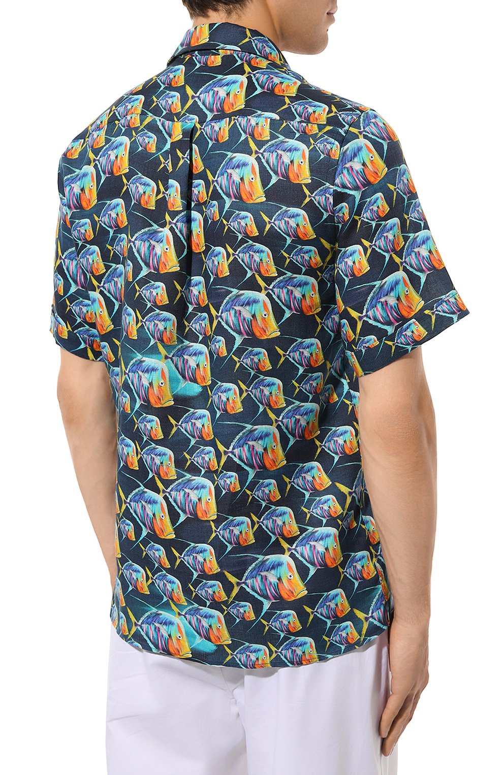 Льняная рубашка VILEBREQUIN темно-синего цвета по цене 34250 руб., арт. HARU3U17/390, фото 4 Льняная рубашка VILEBREQUIN, арт. HARU3U17/390, фото 4